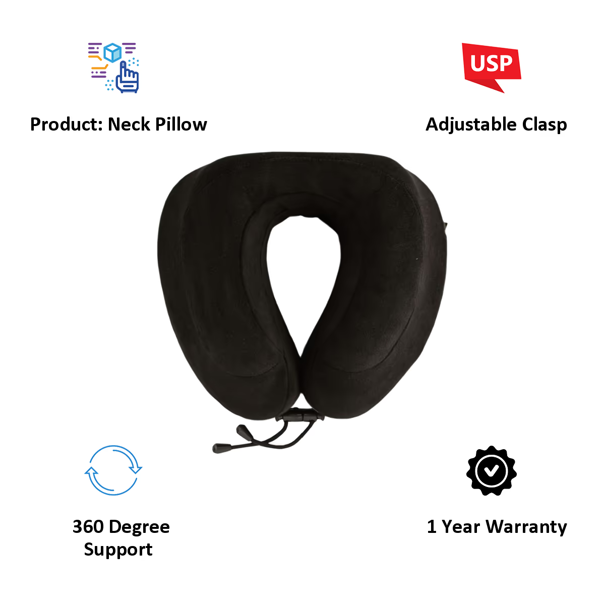 Cabeau EVO Poly Neck Pillow Black Irv s Luggage