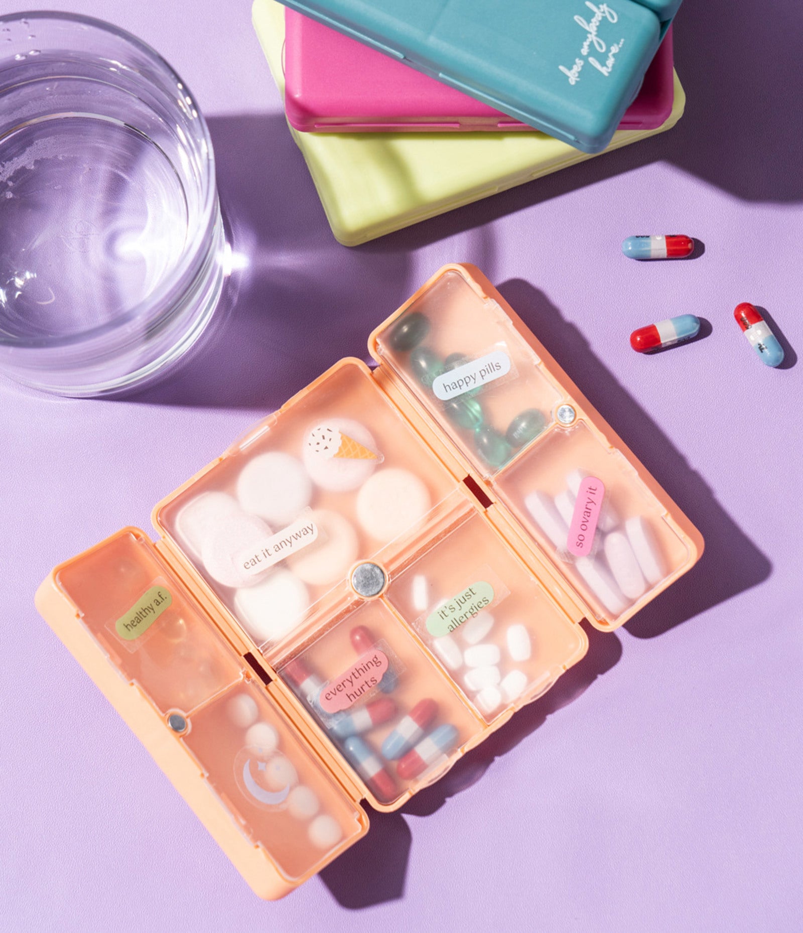 Crush Everything's Fine Pill & Vitamin Case - Peach