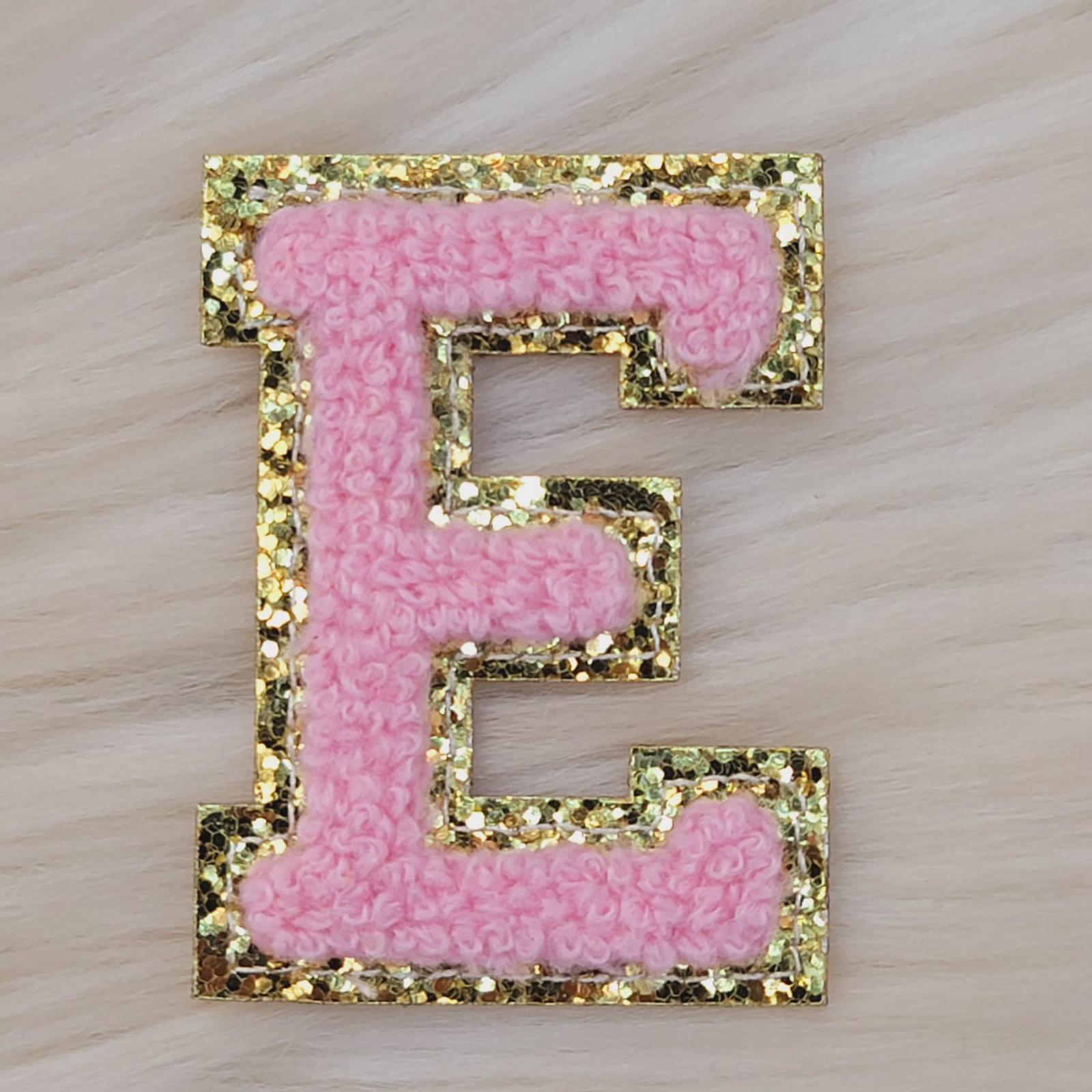 Varsity Letter Patch E - Soft Pink