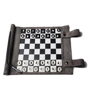 Pitkin Stearns Chess/Checkers Roll-Up Travel Game - Grey Suede