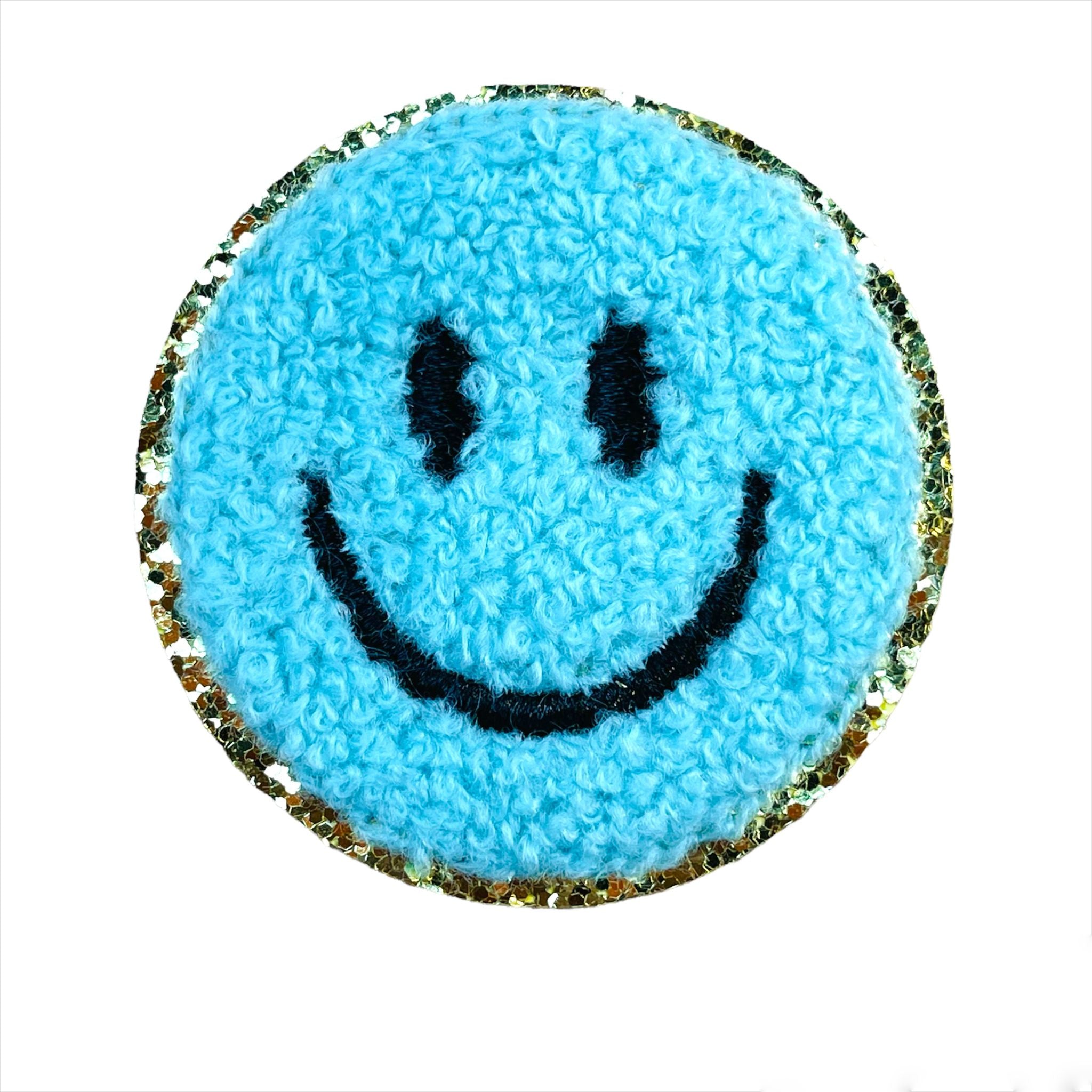 Varsity Happy Face Patch - Blue