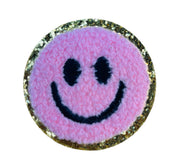 Varsity Happy Face Patch - Soft Pink