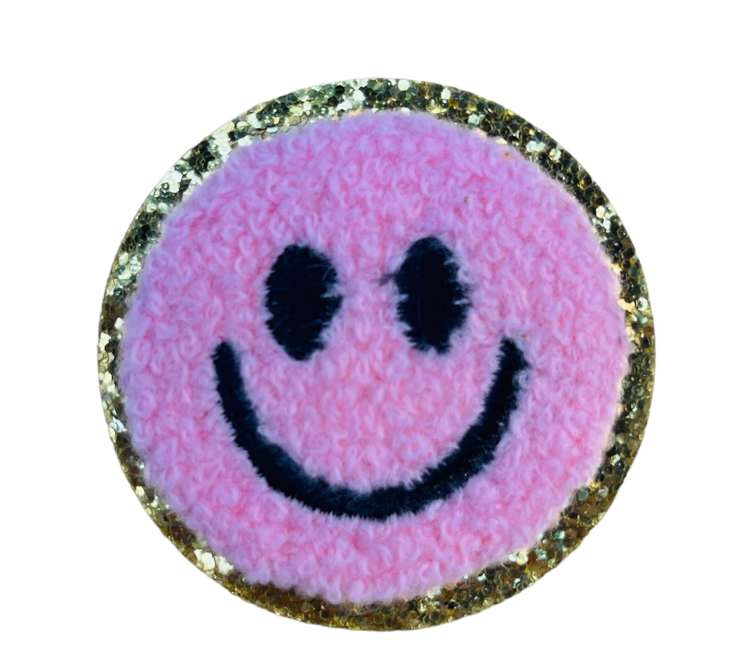 Varsity Happy Face Patch - Soft Pink