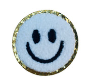 Varsity Happy Face Patch - White