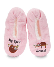 INC Luxe My Spirit Animal Sherpa Lined Slippers M/L - Blush