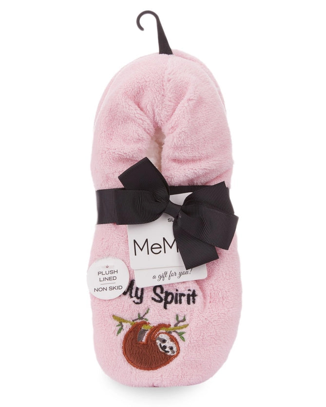 INC Luxe My Spirit Animal Sherpa Lined Slippers M/L - Blush