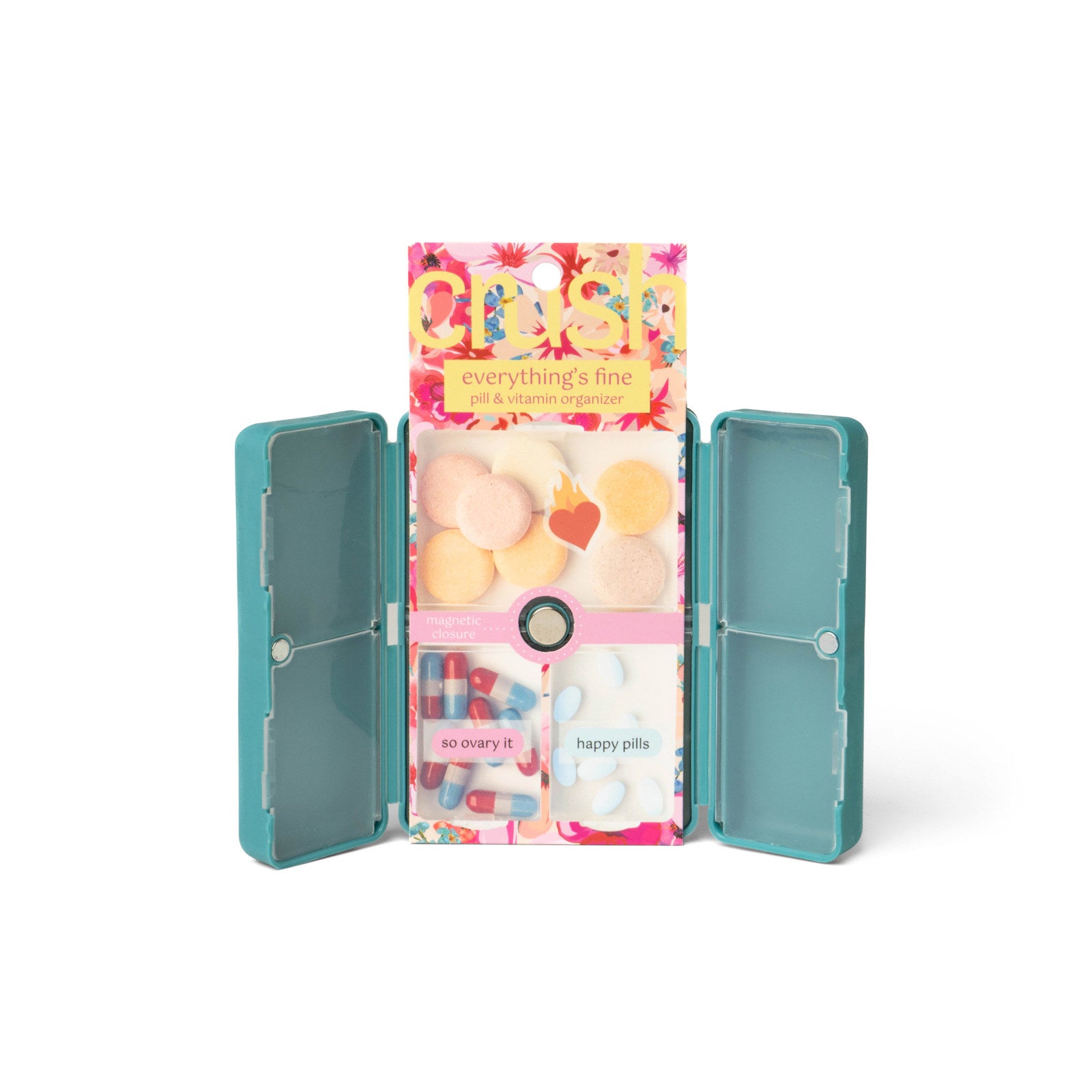 Crush Everything's Fine Pill & Vitamin Case - Teal