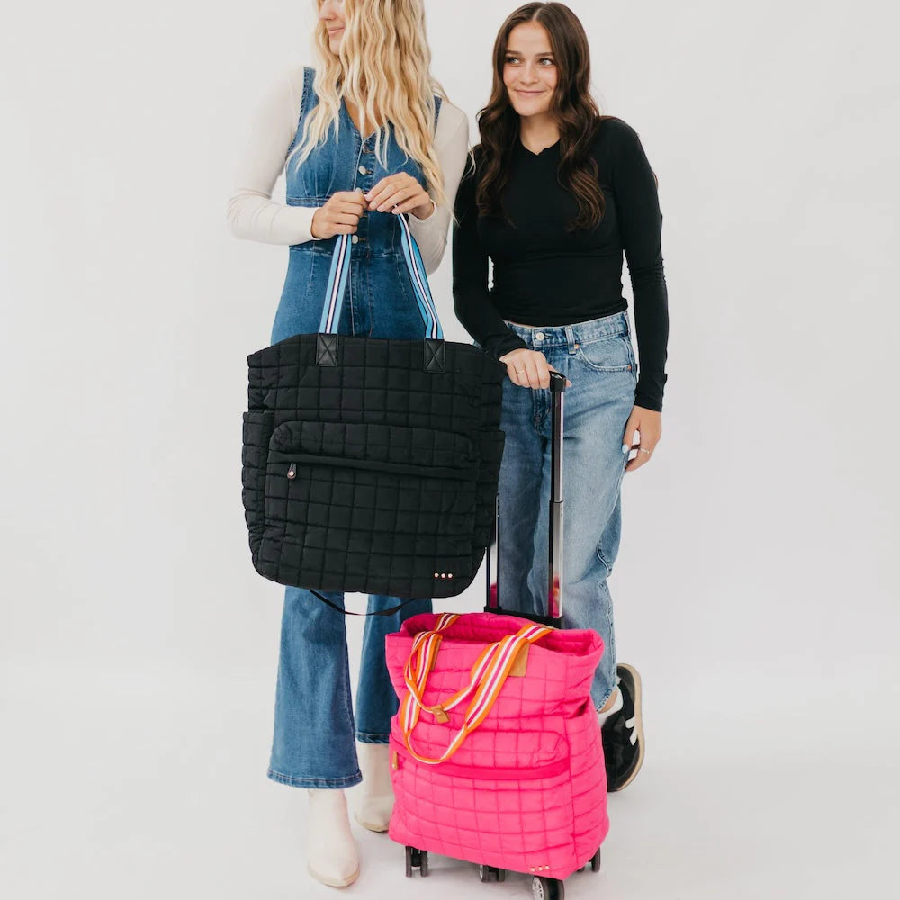 Pretty Simple Tenley Quilted Tote Roller Bag - Black