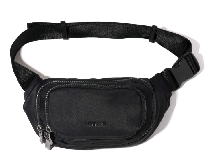 Baggallini On The Go Belt Bag Waist Pack - Black Twill