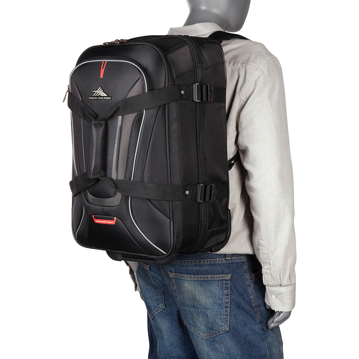 High Sierra AT7 22" Carryon Wheeled Duffel/BackpackBlack Irv’s Luggage